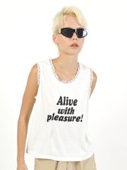 Áo Tank Top Trắng In Chữ Cá Tính