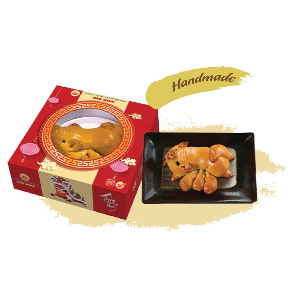 Heo mẫu tử (Heo nặn) (Bánh nướng đậu xanh) 600g Hộp giấy