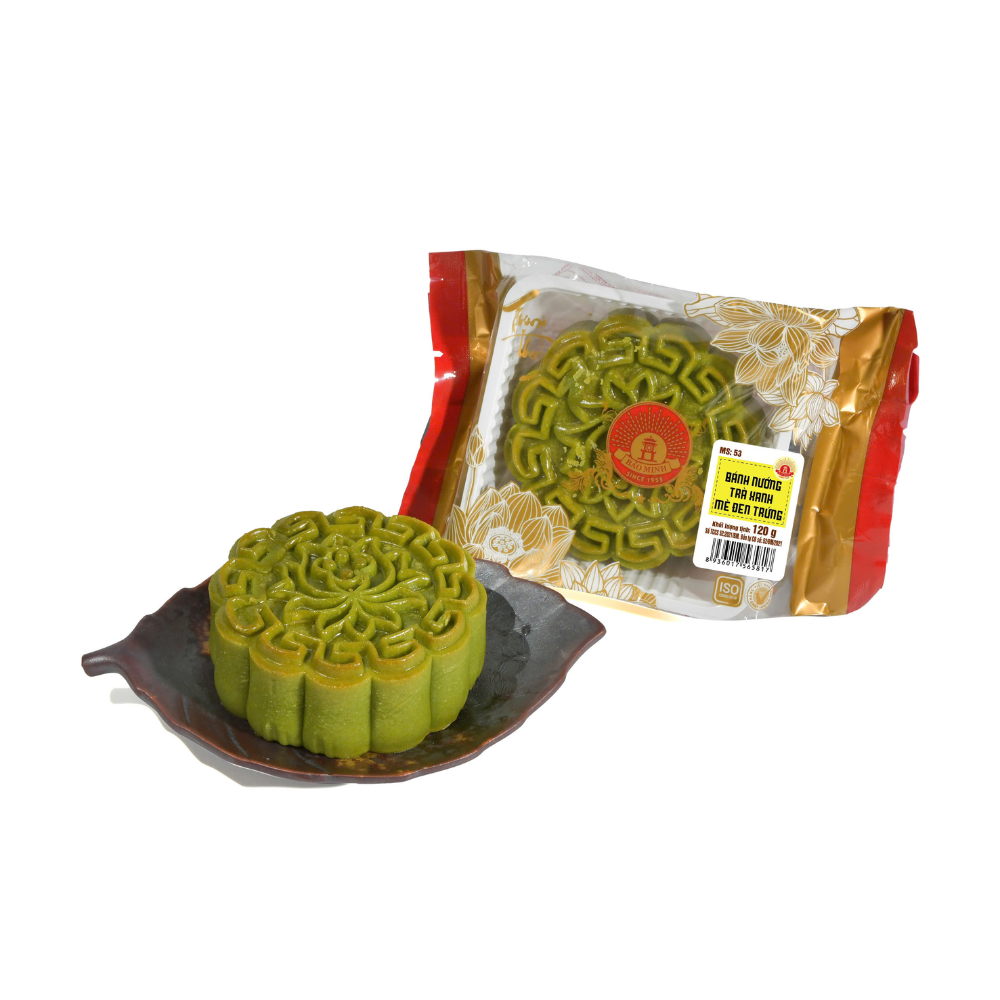 Bánh nướng trà xanh mè đen trứng 120g