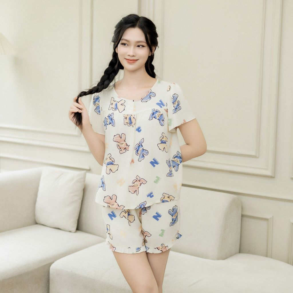 Bộ Đồ Mùa Hè Nữ Áo Tay Cộc Quần Đùi Lamode LST028AS0