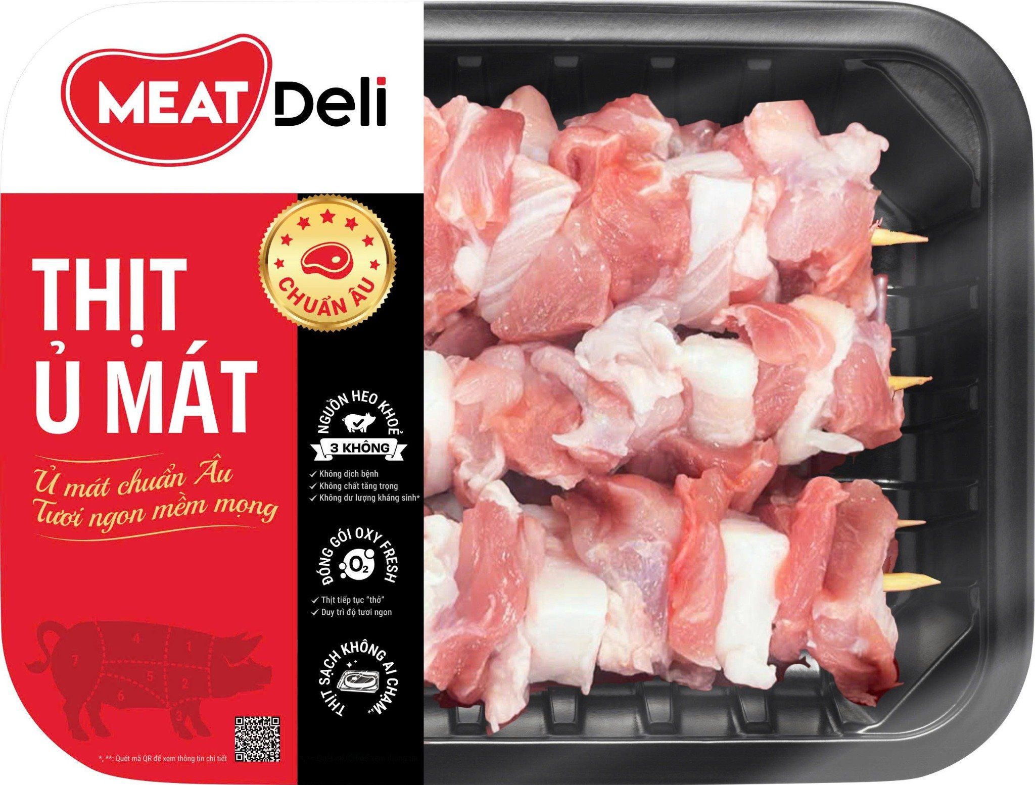 Thịt heo đặc biệt xiên que MEATDeli 500gr