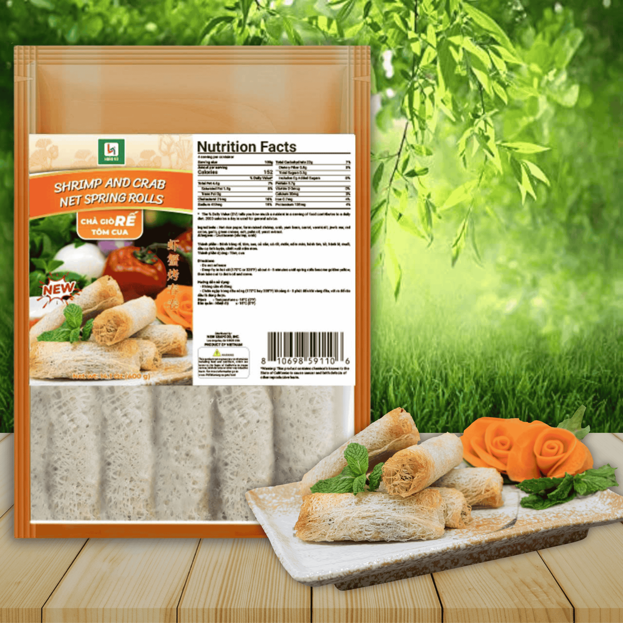 Chả Giò Rế Tôm Cua | Gói 400g