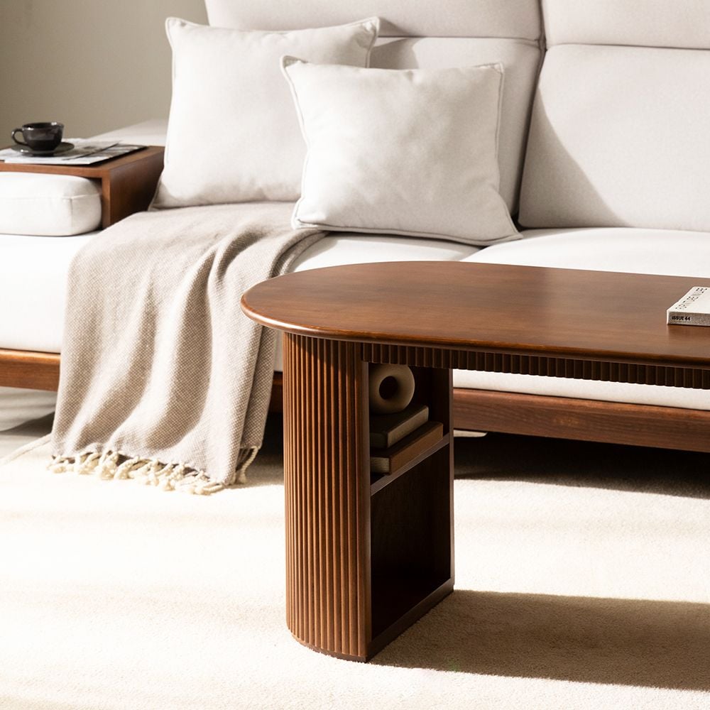 BÀN SOFA GỖ NGUYÊN KHỐI ROMAN SOFA TABLE