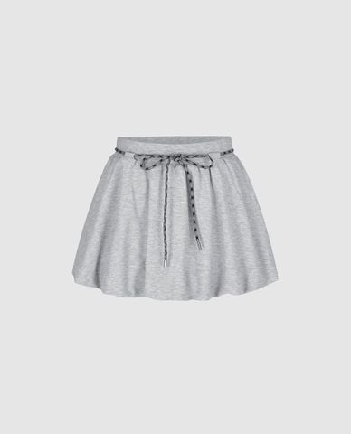 URBAN REVIVO - Chân váy chữ A mini phối dây rút