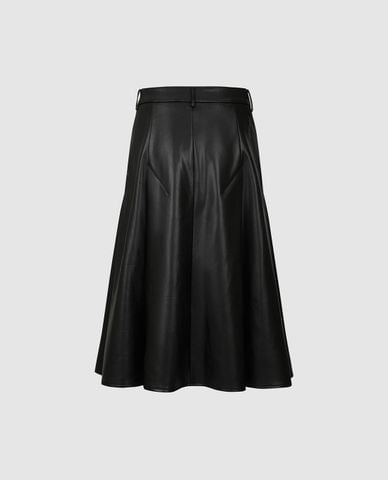 URBAN REVIVO - Chân váy chữ A midi da bóng