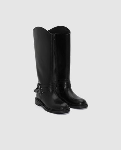 URBAN REVIVO - Giày boots nữ cổ cao quai khóa