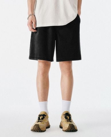 URBAN REVIVO - Quần short jeans nam phối dây rút