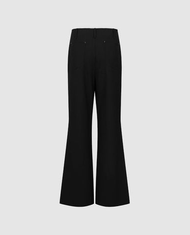 URBAN REVIVO - Quần nữ ống loe cạp cao đính nơ
