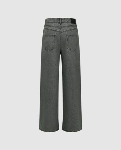 URBAN REVIVO - Quần jeans nữ ống rộng trẻ trung