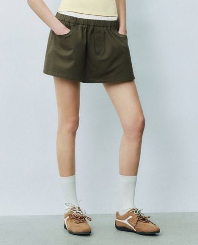 URBAN REVIVO - Chân váy chữ A mini lưng thun