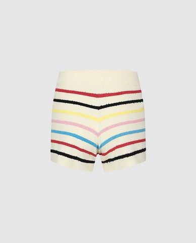 URBAN REVIVO - Quần short ngắn nữ dệt kim kẻ sọc