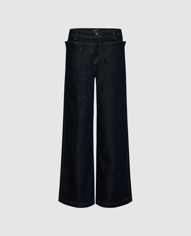URBAN REVIVO - Quần jeans nữ ống rộng thời thượng