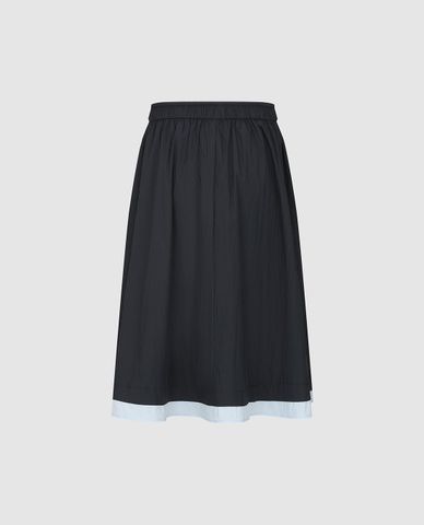 URBAN REVIVO - Chân váy phom suông midi phối dây rút