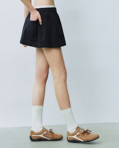 URBAN REVIVO - Chân váy chữ A mini lưng thun