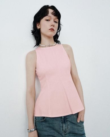 URBAN REVIVO - Áo sát nách nữ cổ tròn dáng xoè