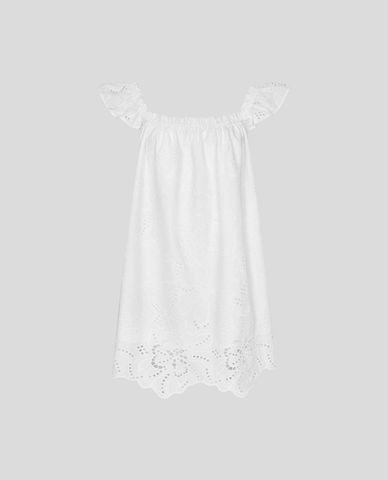 URBAN REVIVO - Đầm trễ vai mini cổ vuông bèo nhún