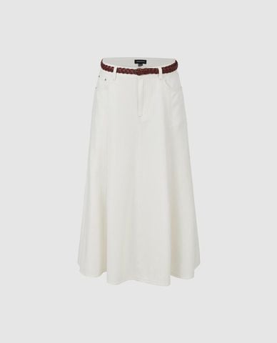 URBAN REVIVO - Chân váy denim midi kèm thắt lưng