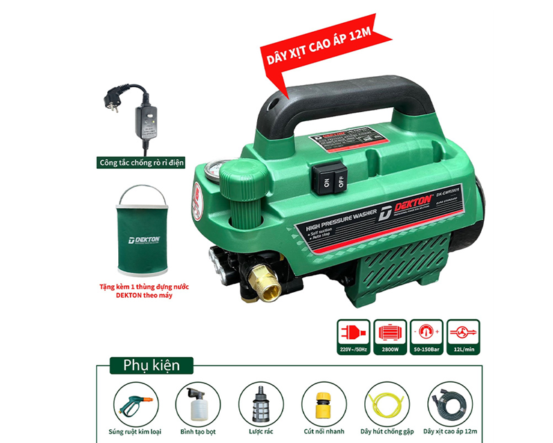Máy xịt rửa áp lực 2800W Dekton DK-CWR2801