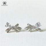 Khuyên Tai Karaff Nira Luv - Trang Sức Bạc 925 Mạ Vàng Trắng