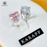 Nhẫn Karaff Duet Bloom - Trang Sức Bạc 925 Mạ Vàng Trắng