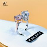 Nhẫn Karaff Duet Bloom - Trang Sức Bạc 925 Mạ Vàng Trắng