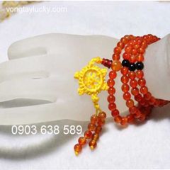 chuỗi 108 hạt đá mã não, bánh xe chuyển pháp luân, chuỗi 108 hạt bằng đá