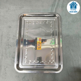 Khay inox chữ nhật nông sâu 30 x 40 cm, 35 x 50 cm