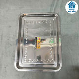 Khay inox chữ nhật nông sâu 30 x 40 cm, 35 x 50 cm