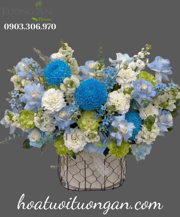 Giỏ Hoa Bình Yên Xanh - MM171
