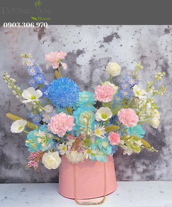 Giỏ Hoa Giai Điệu Pastel - MM177