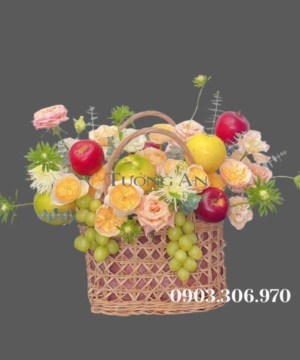 Giỏ Hoa Trái Cây Sắc Hoa – Vị Ngọt - MM155