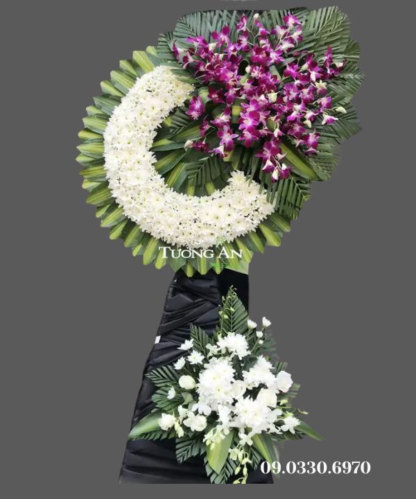 Vòng Hoa Chia Buồn Cúc Trắng - B221