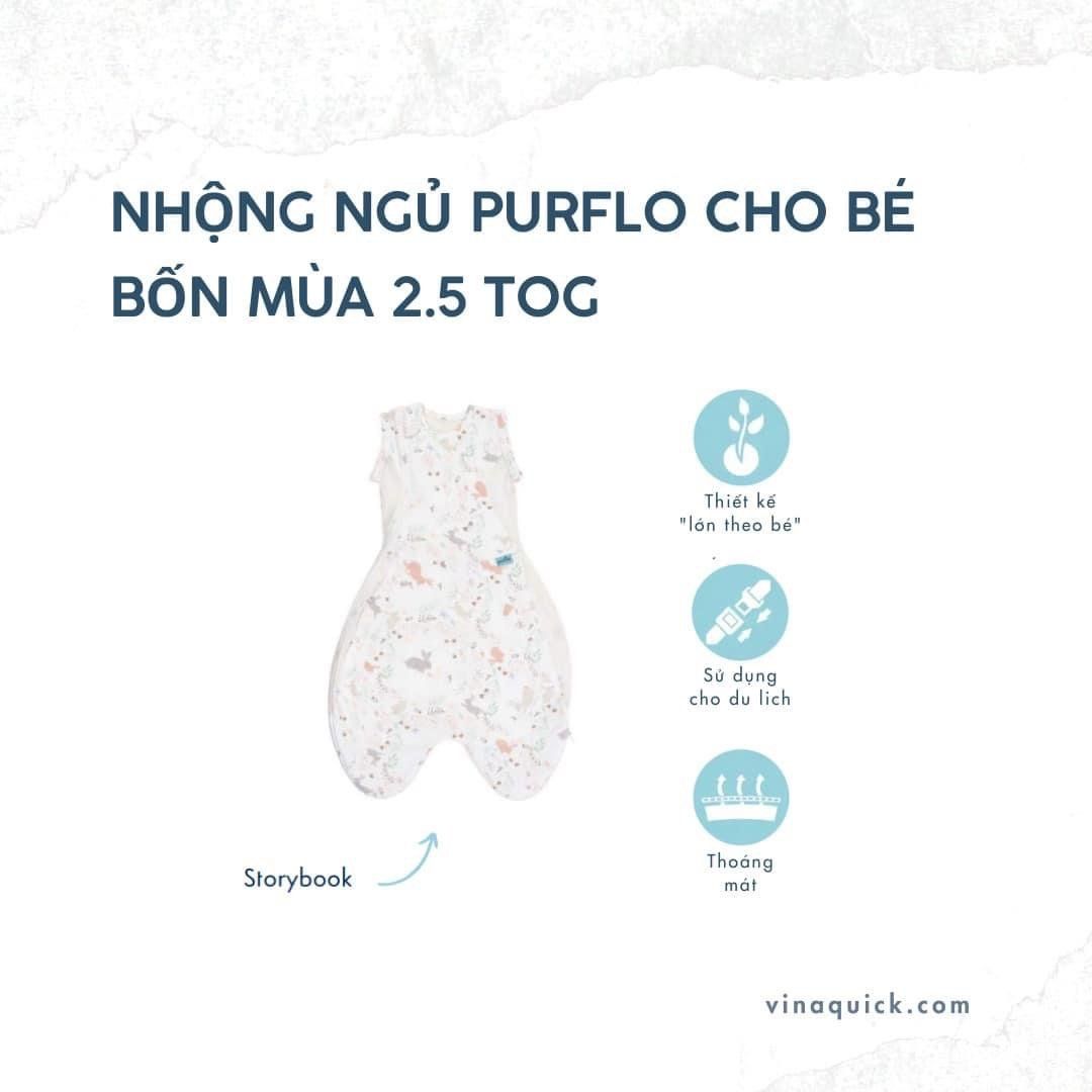 Nhộng Ngủ Purflo Bốn Mùa Cho Bé Từ 0-4M+ All Seasons 2.5 Tog - Storybook Nutmeg