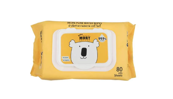 Khăn ướt tinh khiết Moby gói lớn (80 tờ)