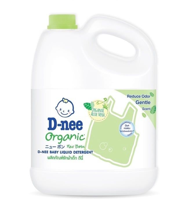 Nước Giặt Quần Áo Em Bé Dnee Xanh Lá - Organic Aloe Vera 3L