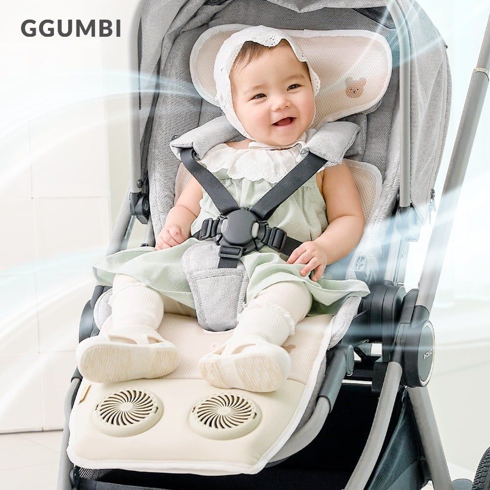 LÓT XE ĐẨY KÈM QUẠT GGUMBI KUMBI ICE HUG DUAL FAN ICE COOL