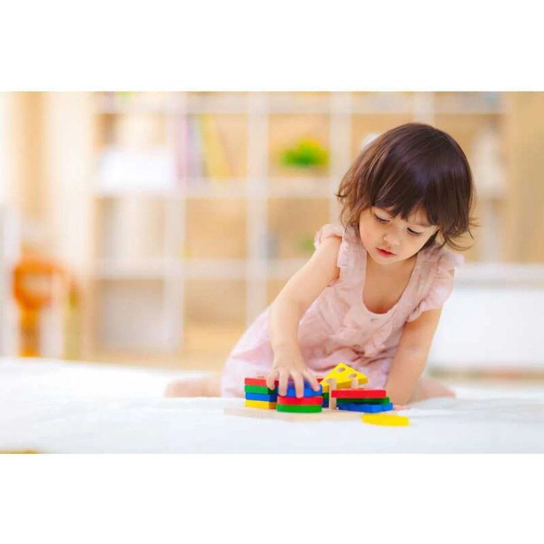 Đồ Chơi Gỗ PlanToys Phân Loại Hình Khối Geometric Sorting Board Cho Bé 2Y+