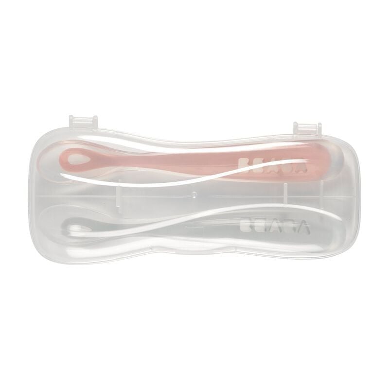 Set 2 Thìa Ăn Dặm Silicone Beaba Cho Bé Từ 4M+
