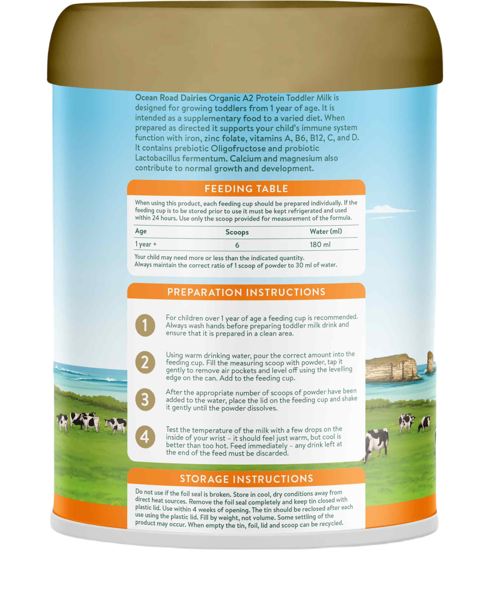Sữa Ocean Road Dairies Infant Organic A2 Số 3 Cho Bé Từ 1 Tuổi (900g)