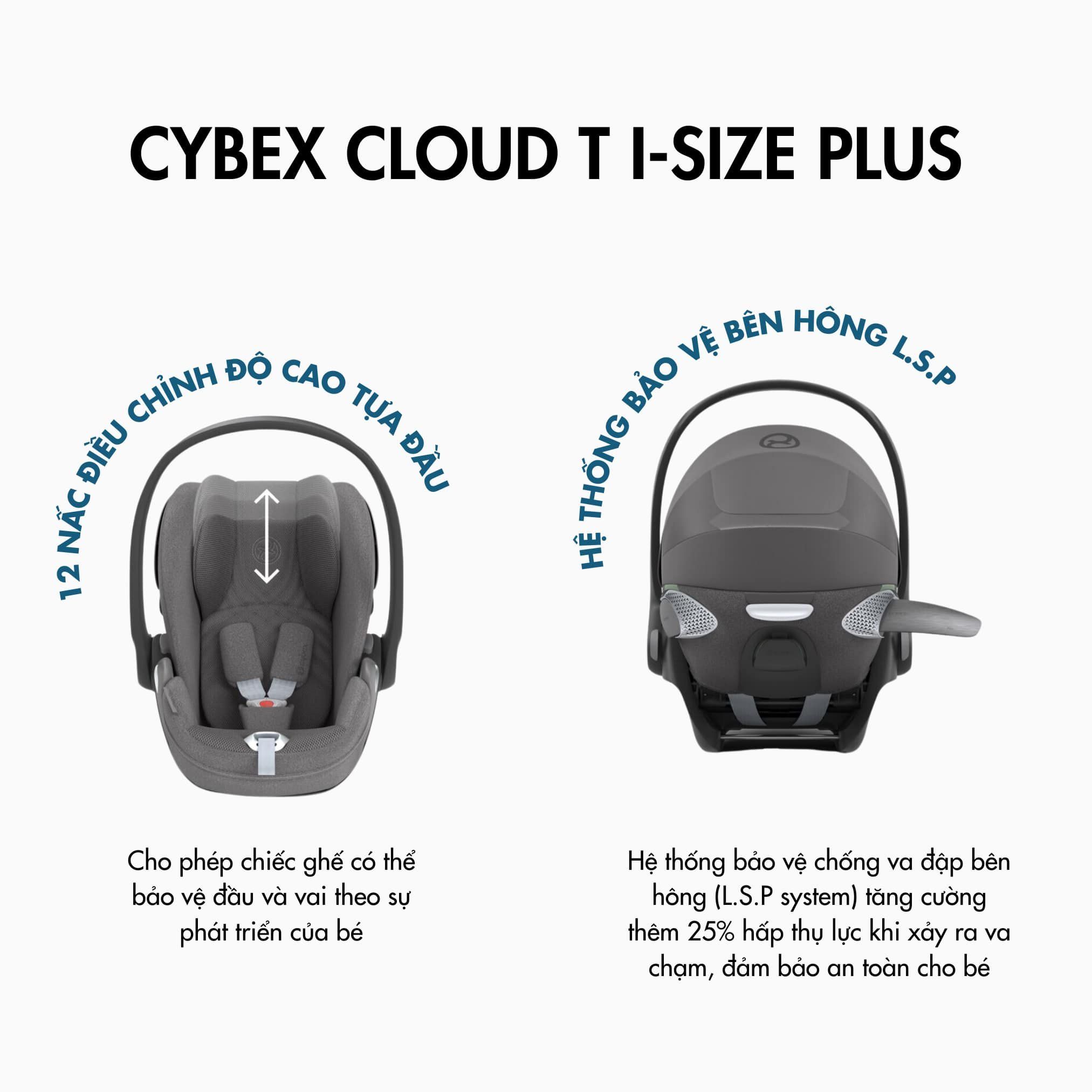 Ghế Ngồi Ô Tô Sơ Sinh Cybex Cloud T i-Size Plus - Màu Sepia Black
