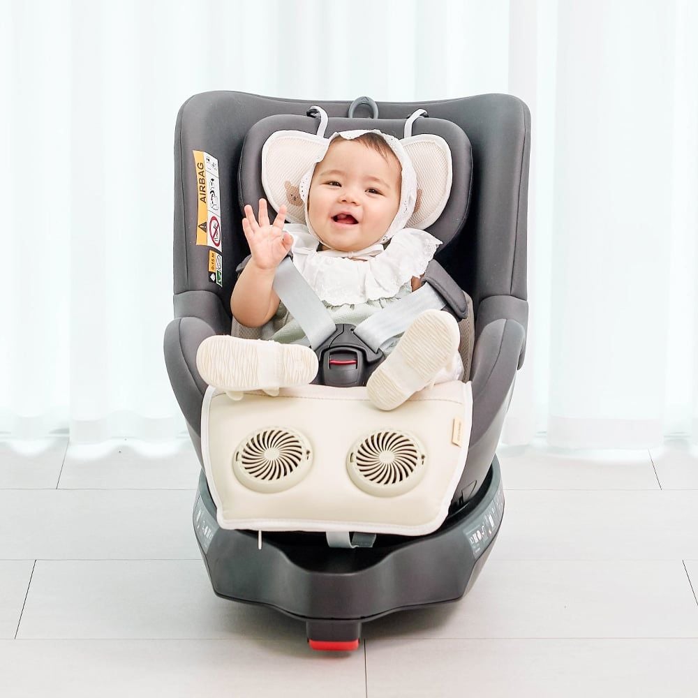 LÓT XE ĐẨY KÈM QUẠT GGUMBI KUMBI ICE HUG DUAL FAN ICE COOL