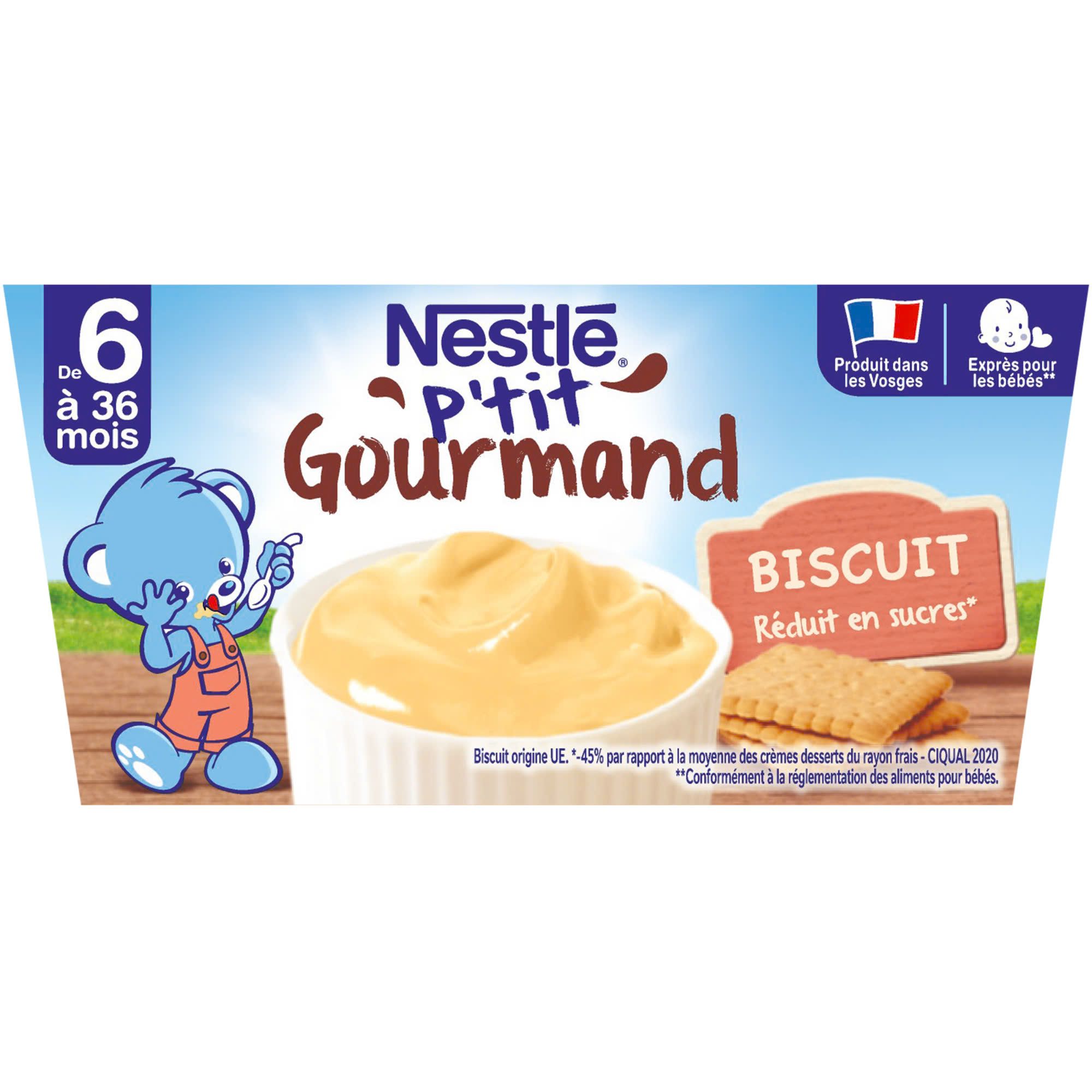 Váng Sữa Nestlé P'tit Gourmand Vị Biscuit Cho Bé Từ 6M+