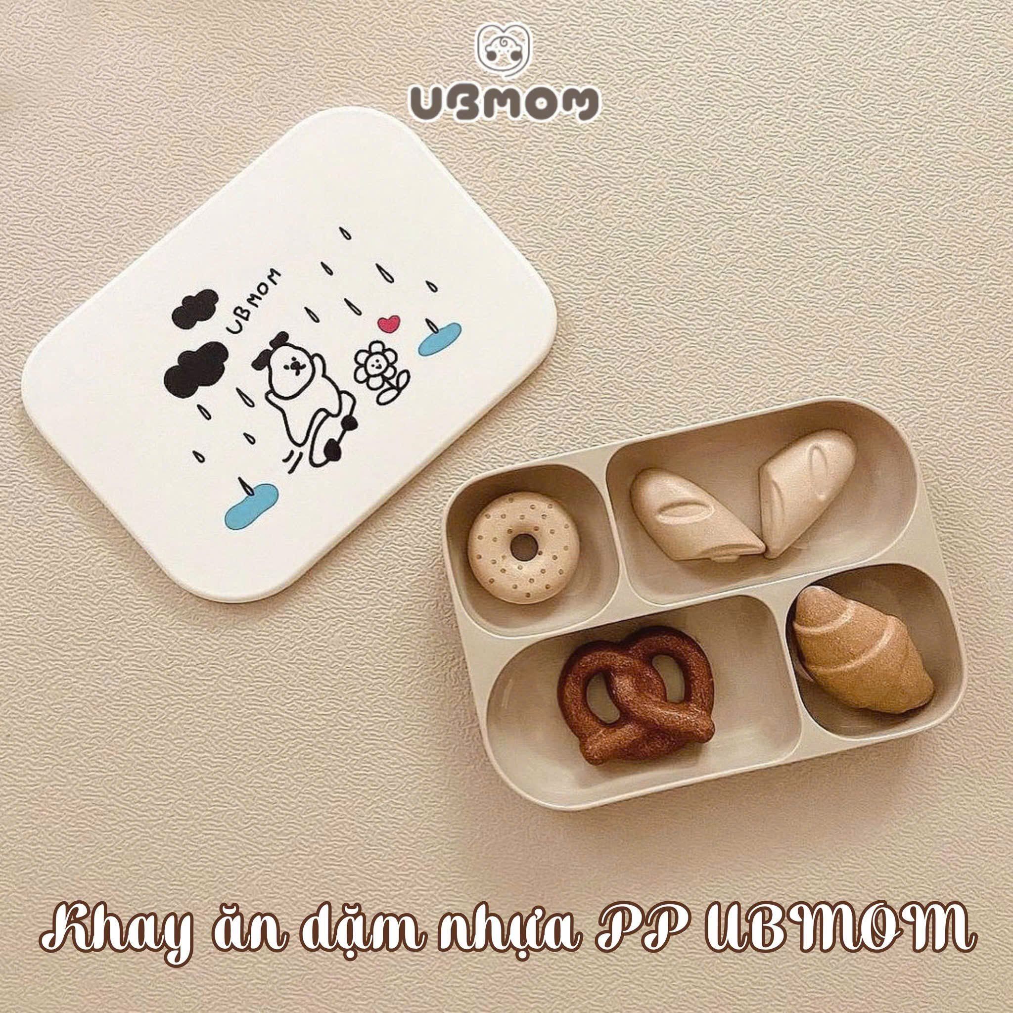 Set Khay Ăn Dặm Kèm 3 Cốc Ubmom