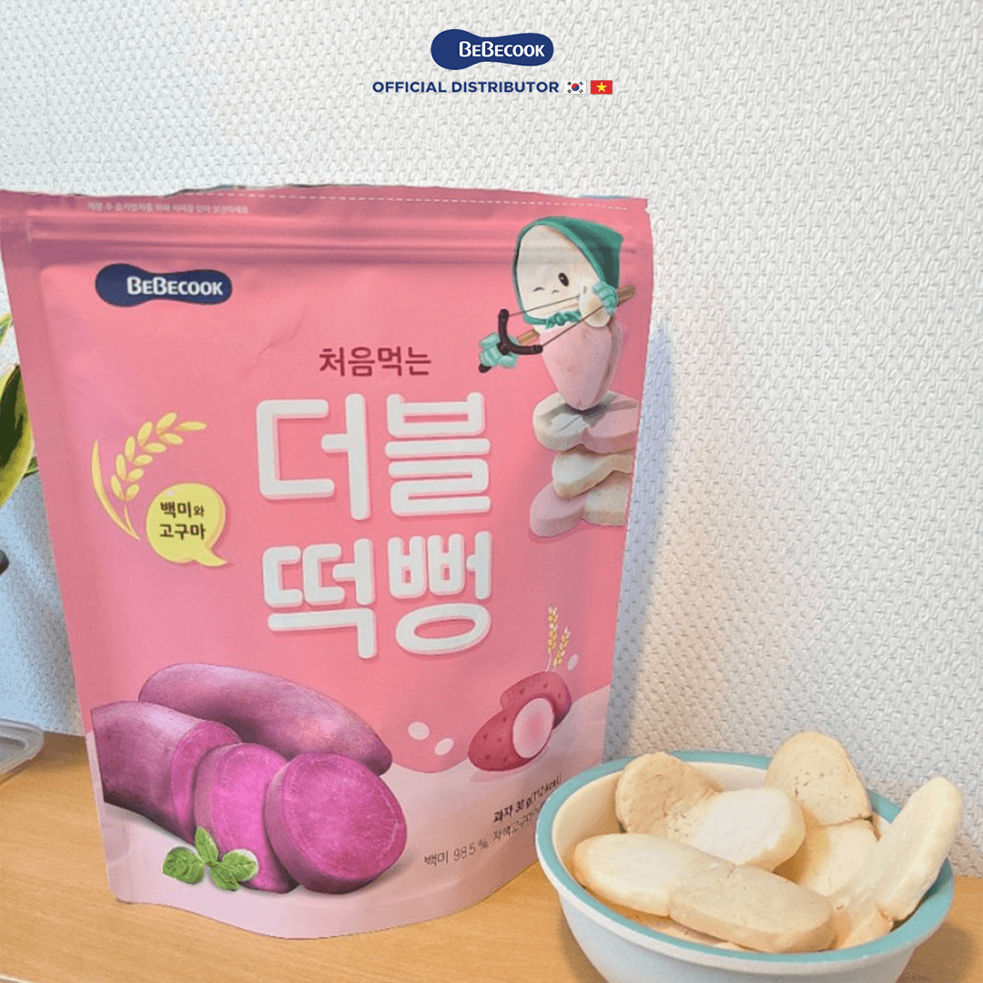 Bánh Gạo Hữu Cơ Hai Màu Bebecook Cho Bé Từ 6M+