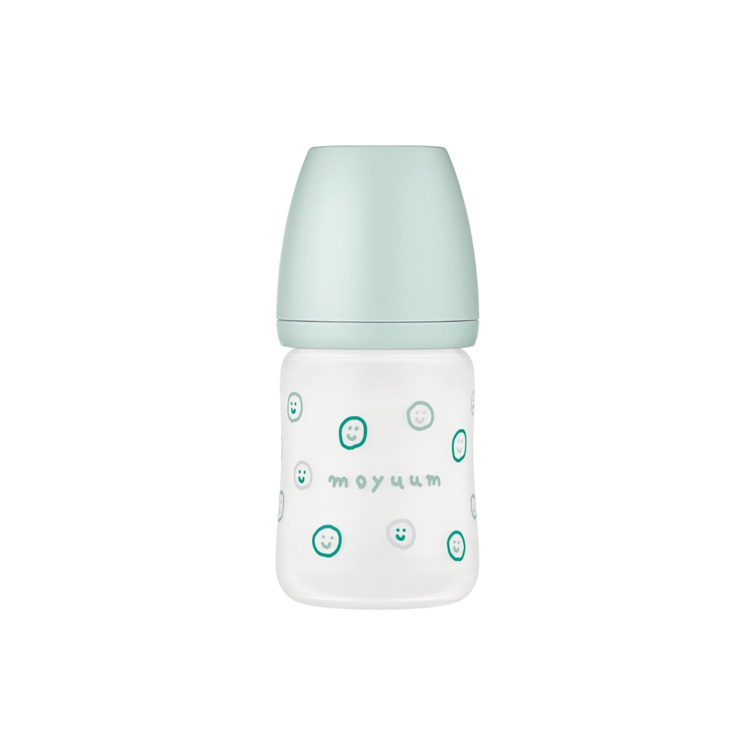 Bình Sữa Thủy Tinh Tráng Silicon Moyuum - Happy More