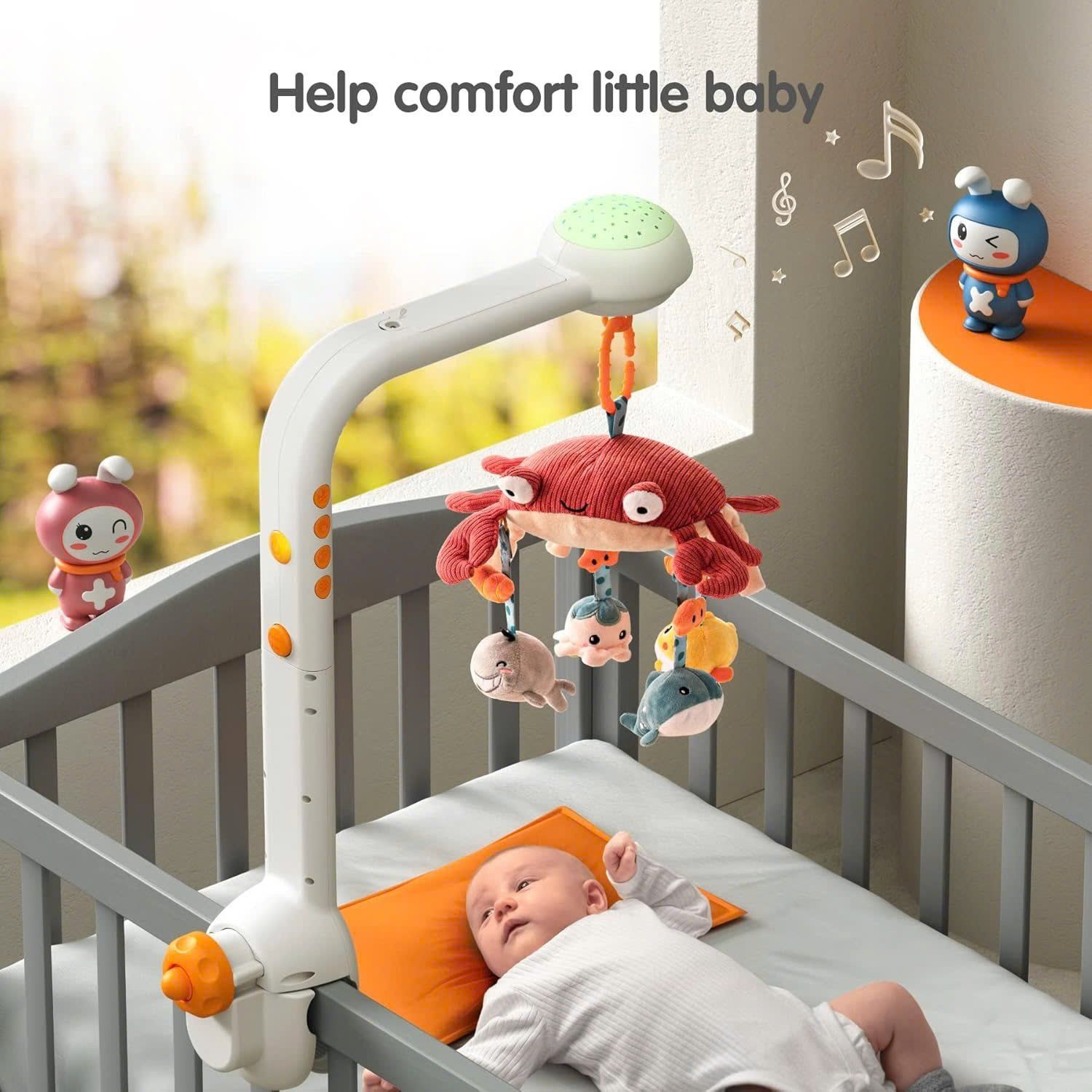 Đồ Chơi Treo Nôi Tumama Kids Bluetooth Thú Bông Cua Có Đèn Và Nhạc