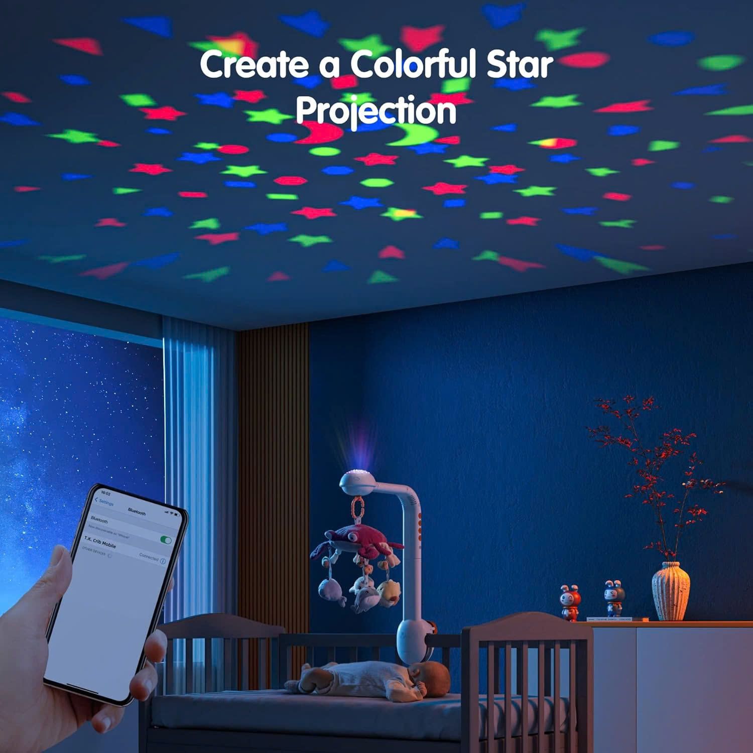Đồ Chơi Treo Nôi Tumama Kids Bluetooth Thú Bông Cua Có Đèn Và Nhạc