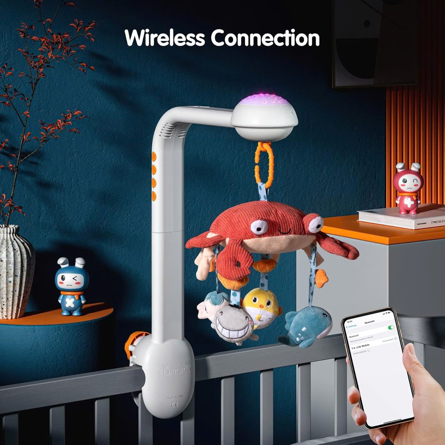 Đồ Chơi Treo Nôi Tumama Kids Bluetooth Thú Bông Cua Có Đèn Và Nhạc