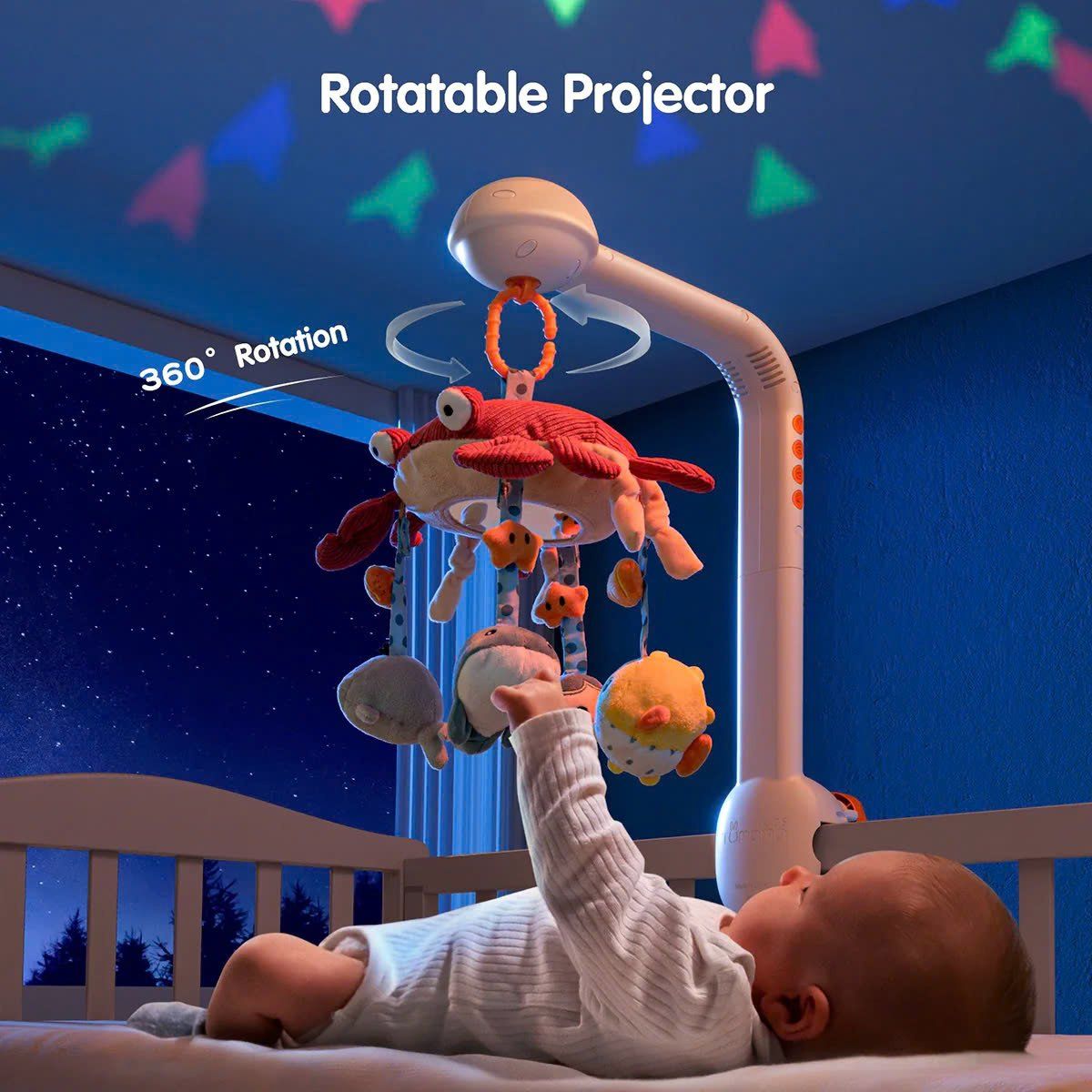 Đồ Chơi Treo Nôi Tumama Kids Bluetooth Thú Bông Cua Có Đèn Và Nhạc