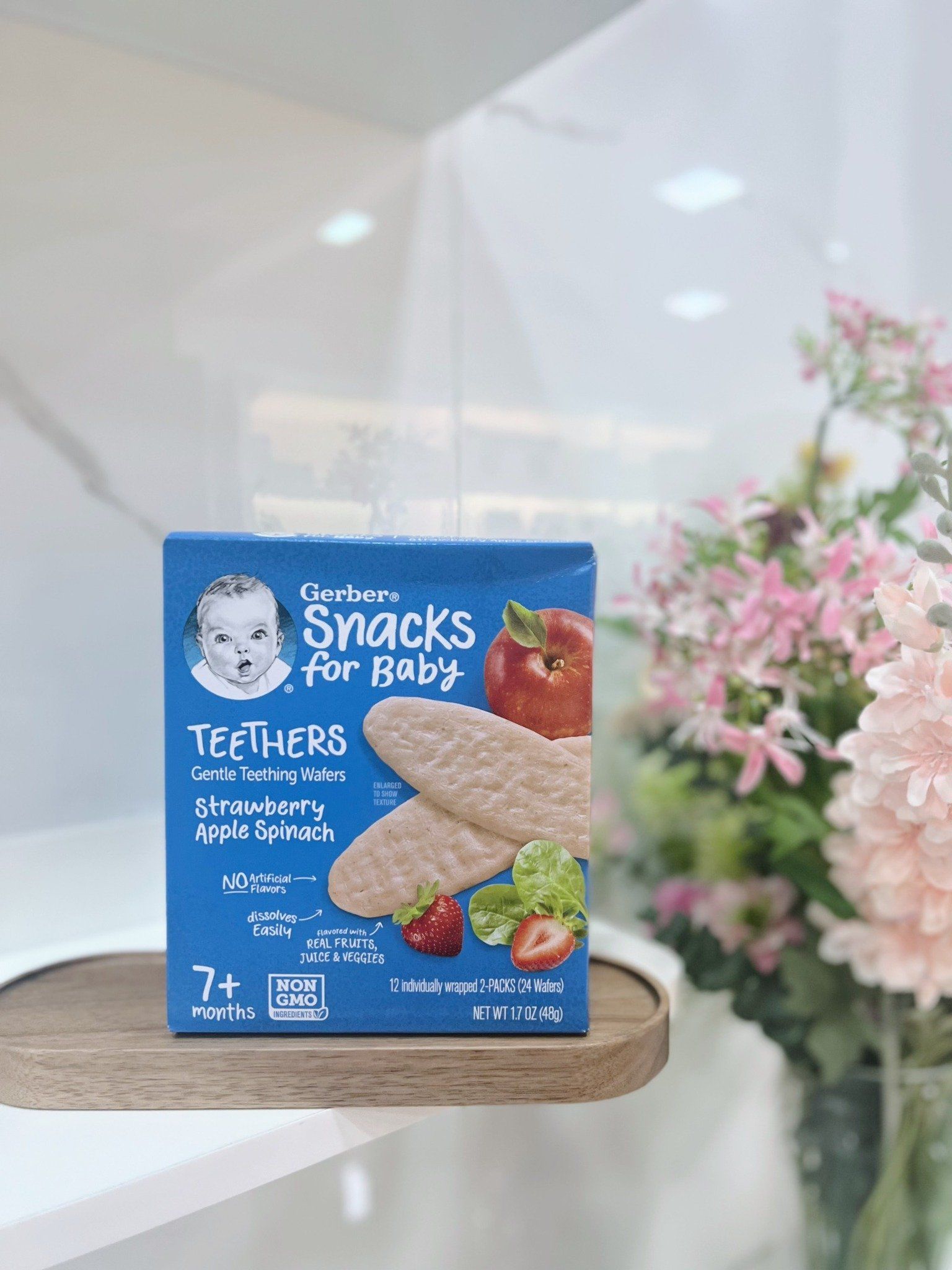 BÁNH GẠO GERBER TEETHERS CHO BÉ TỪ 7M+ (48G)